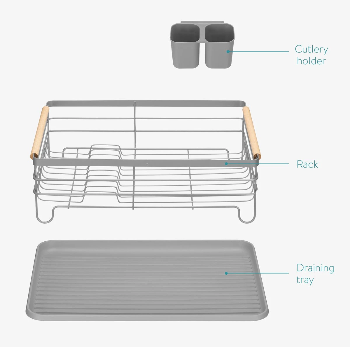 Navaris Afdruiprek Met Uitneembare Bestekhouder - Afwasrek Met Losse Lekbak - Vaatwasrek Met Plateau - Voor Bestek, Borden, Schalen En Pannen 6 Navaris Afdruiprek Met Uitneembare Bestekhouder - Afwasrek Met Losse Lekbak - Vaatwasrek Met Plateau - Voor Bestek, Borden, Schalen En Pannen - Afbeelding 6