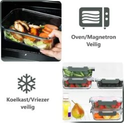 VMCA Glazen Vershoudbakjes Voor Vriezer Oven En Magnetron - 10 Bakjes - Grijs -Mepal Shop 1200x1190 9