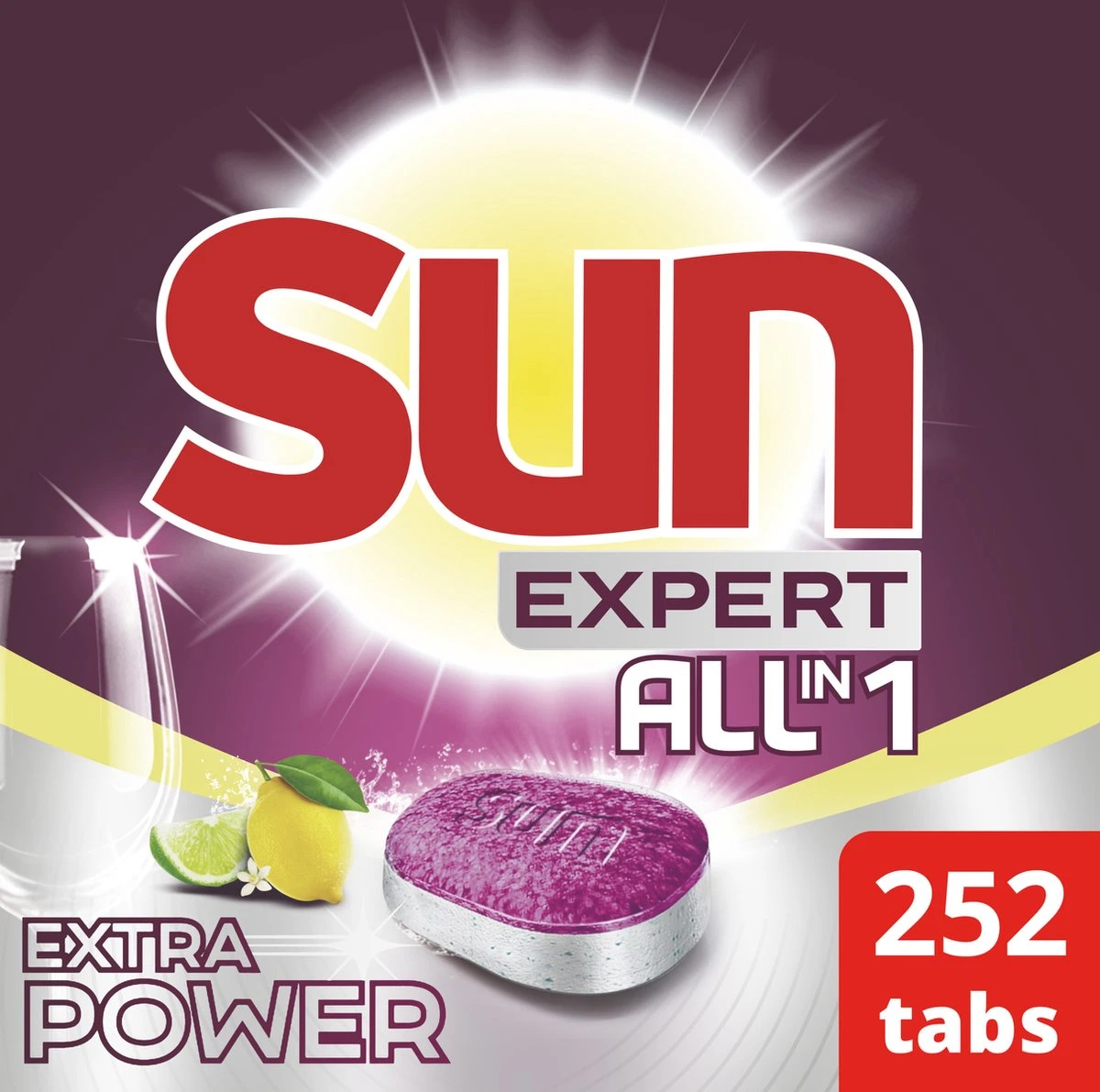 SUN® Sun Tabs Extra Power Citroen - Vaatwastabletten - 6 X 42ST 1 SUN® Sun Tabs Extra Power Citroen - Vaatwastabletten - 6 X 42ST