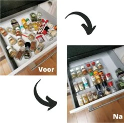 Merkloos Kruidenrek Lade - Kruiden Organizer - Kruidenrek Uitschuifbaar - Lade Organizer - Kruiden Opbergen Lade - Kruidenrekje Schuif - Min. 20x42 Max. 40x42 -Mepal Shop 1200x1192 3