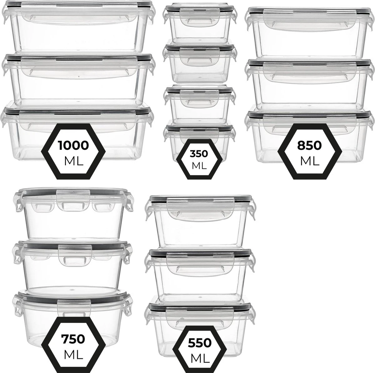 Vershoudbakjes - Meal Prep Bakjes - Lunchbox - Diepvriesbakjes - Vershouddoos - Vershoudbakjes Set - Plastic Bakjes - Voedselcontainer - Magnetron Bakjes Met Deksel - 18 Stuks - BPA Vrij - Stosh 7 Vershoudbakjes - Meal Prep Bakjes - Lunchbox - Diepvriesbakjes - Vershouddoos - Vershoudbakjes Set - Plastic Bakjes - Voedselcontainer - Magnetron Bakjes Met Deksel - 18 Stuks - BPA Vrij - Stosh - Afbeelding 7