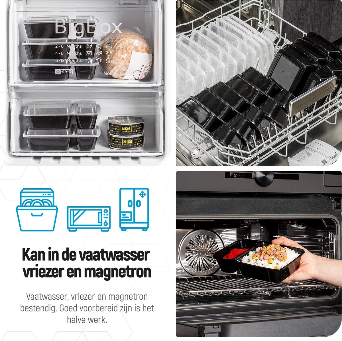 Meal Prep Bakjes - 10 Stuks - 2 Compartimenten - Lunchbox - Diepvriesbakjes - Vershoudbakjes - Plastic Bakjes Met Deksel - Magnetron Bakjes Met Deksel - Meal Prep - Vershouddoos - 1L - BPA Vrij – Fitcrafters 7 Meal Prep Bakjes - 10 Stuks - 2 Compartimenten - Lunchbox - Diepvriesbakjes - Vershoudbakjes - Plastic Bakjes Met Deksel - Magnetron Bakjes Met Deksel - Meal Prep - Vershouddoos - 1L - BPA Vrij – Fitcrafters - Afbeelding 7