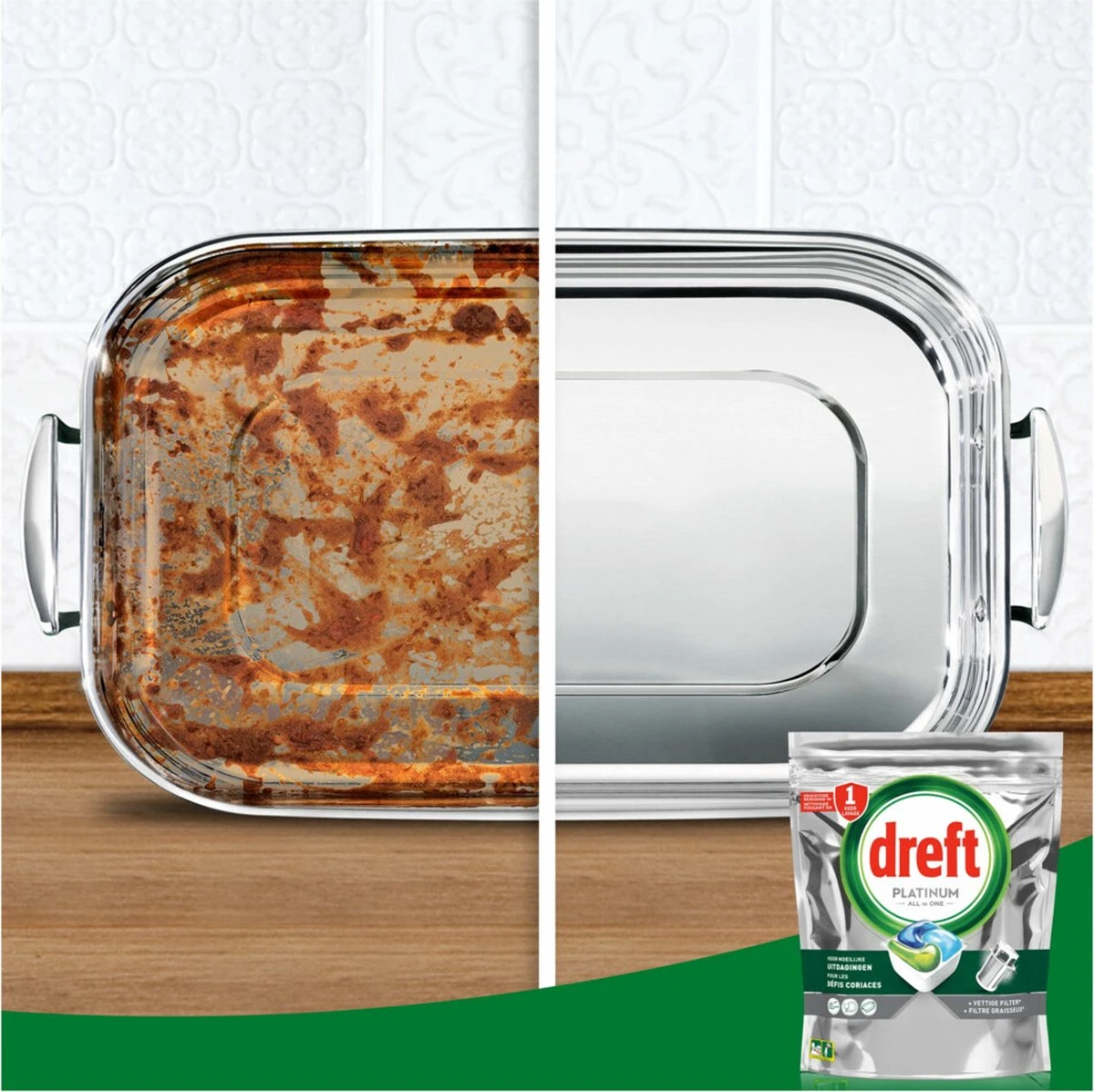 Dreft Platinum All In One Vaatwascapsules Citroen 155 Stuks 5 Dreft Platinum All In One Vaatwascapsules Citroen 155 Stuks - Afbeelding 5