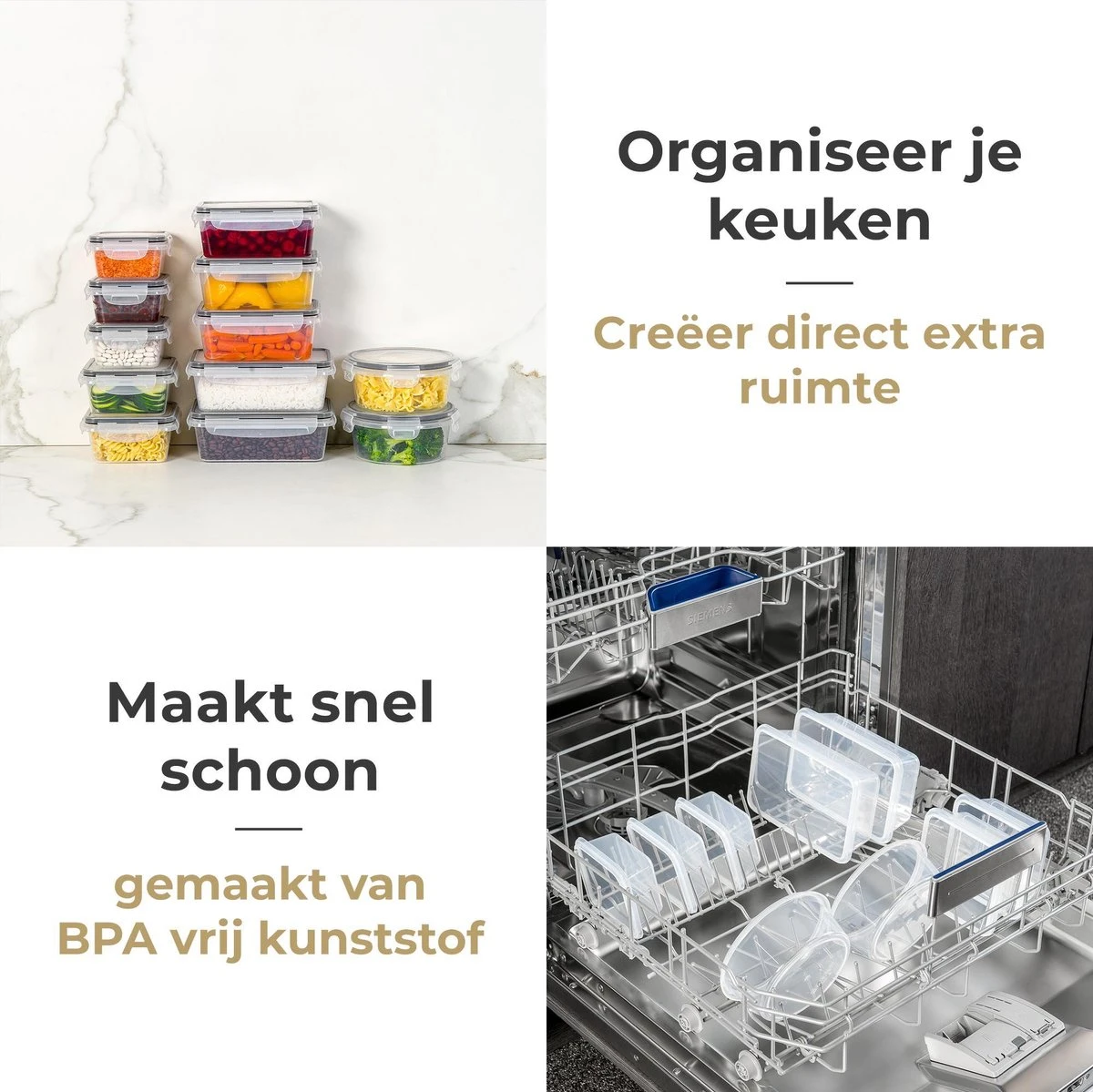 Vershoudbakjes - Meal Prep Bakjes - Lunchbox - Diepvriesbakjes - Vershouddoos - Vershoudbakjes Set - Plastic Bakjes - Voedselcontainer - Magnetron Bakjes Met Deksel - 18 Stuks - BPA Vrij - Stosh 3 Vershoudbakjes - Meal Prep Bakjes - Lunchbox - Diepvriesbakjes - Vershouddoos - Vershoudbakjes Set - Plastic Bakjes - Voedselcontainer - Magnetron Bakjes Met Deksel - 18 Stuks - BPA Vrij - Stosh - Afbeelding 3