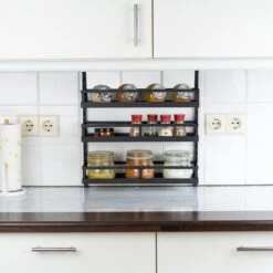 Soome Viljo - Kruidenrek Ophangbaar - Keukenrek - Wandrek - Keuken Organizer - 5 Laags - Verstelbaar - Staal - Zwart - H85xB42.5cm 17 Soome Viljo - Kruidenrek Ophangbaar - Keukenrek - Wandrek - Keuken Organizer - 5 Laags - Verstelbaar - Staal - Zwart - H85xB42.5cm -Mepal Shop 1200x1199 4