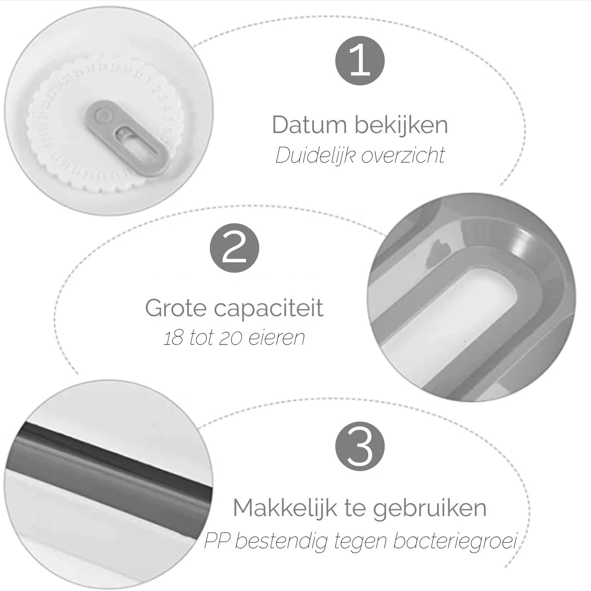 EGG BOX Wit Ei Opbergbox Eierhouder Eierdoos Koelkast Organizer 7 EGG BOX Wit Ei Opbergbox Eierhouder Eierdoos Koelkast Organizer - Afbeelding 7