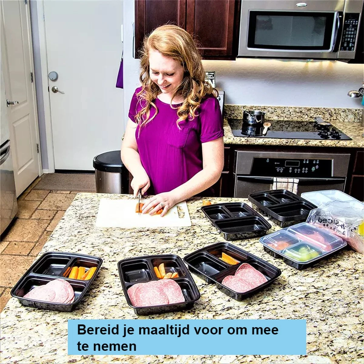 Meal Prep Bakjes - 6 Stuks - 3 Compartimenten - Vershoudbakjes - Meal Prep - 1L - Magnetron Bakjes Met Deksel - Vershouddoos 6 Meal Prep Bakjes - 6 Stuks - 3 Compartimenten - Vershoudbakjes - Meal Prep - 1L - Magnetron Bakjes Met Deksel - Vershouddoos - Afbeelding 6