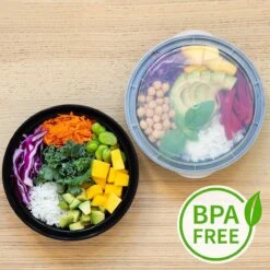Ronde Meal Prep Bakjes - 10 Stuks - Herbruikbaar - Mealprep Containers Met Deksels - Lek Vrij - Saladebakjes - Vershoudbakje - BPA Vrij - Magnetronbakje - Diepvriesbakje - Koelkastbakje - Pokebowl - 850 ML - Zwart 11 Ronde Meal Prep Bakjes - 10 Stuks - Herbruikbaar - Mealprep Containers Met Deksels - Lek Vrij - Saladebakjes - Vershoudbakje - BPA Vrij - Magnetronbakje - Diepvriesbakje - Koelkastbakje - Pokebowl - 850 ML - Zwart -Mepal Shop 1200x1200 1028
