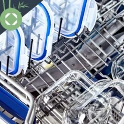 Klarstein Vierkante Glazen Box - Set Van 3 Vershoudbakjes : 800 Ml /620 Ml / 320 Ml - Met Deksel - Luchtdicht - Lekvrij -Mepal Shop 1200x1200 1066