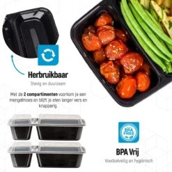 Meal Prep Bakjes - 10 Stuks - 2 Compartimenten - Lunchbox - Diepvriesbakjes - Vershoudbakjes - Plastic Bakjes Met Deksel - Magnetron Bakjes Met Deksel - Meal Prep - Vershouddoos - 1L - BPA Vrij – Fitcrafters 16 Meal Prep Bakjes - 10 Stuks - 2 Compartimenten - Lunchbox - Diepvriesbakjes - Vershoudbakjes - Plastic Bakjes Met Deksel - Magnetron Bakjes Met Deksel - Meal Prep - Vershouddoos - 1L - BPA Vrij – Fitcrafters -Mepal Shop 1200x1200 1083