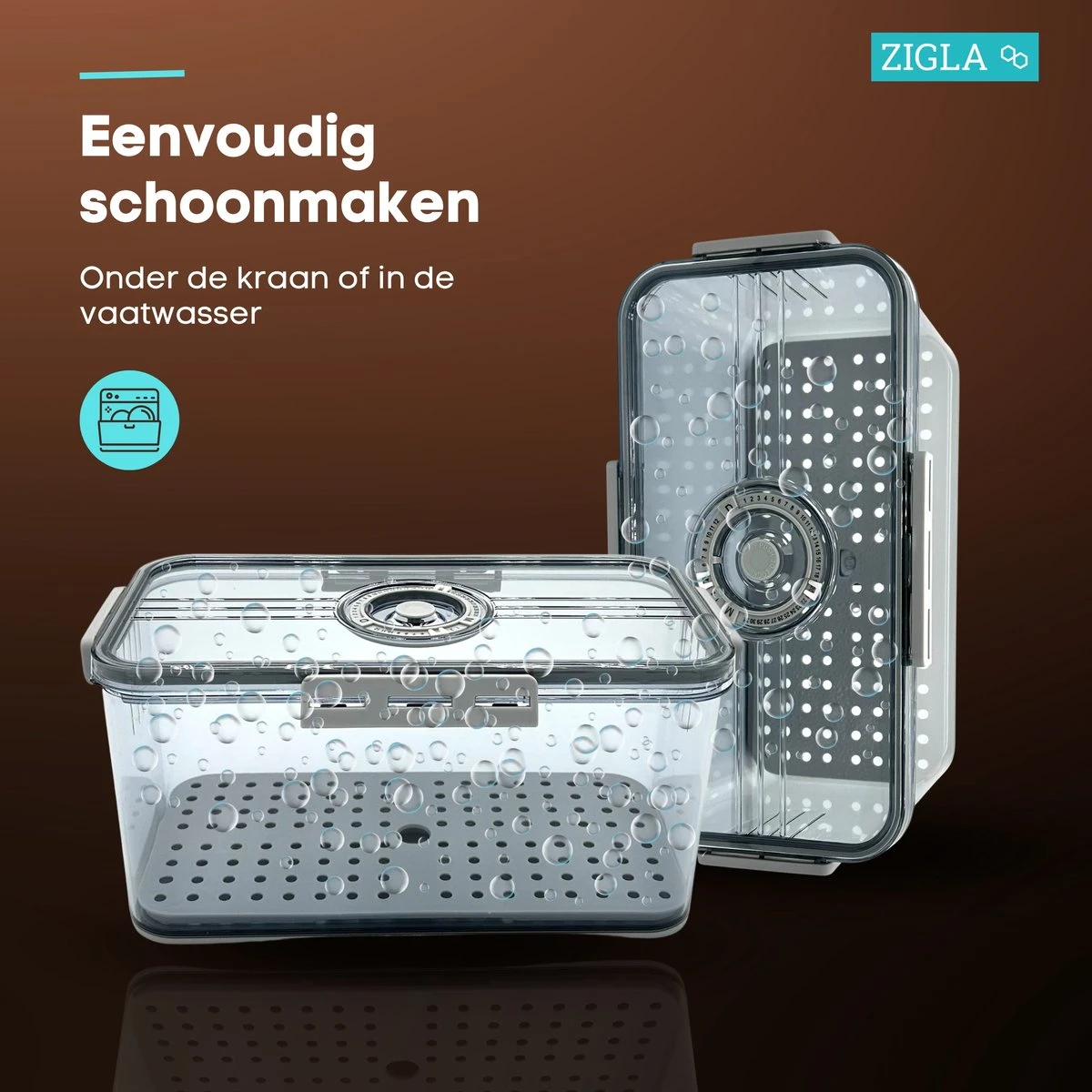 Zigla - Vershouddoos – Datumaanduiding – Voedselcontainer – Meal Prep – Fruitbakje – Vacuum Bewaardoos – Foodsaver 6 Zigla - Vershouddoos – Datumaanduiding – Voedselcontainer – Meal Prep – Fruitbakje – Vacuum Bewaardoos – Foodsaver - Afbeelding 6