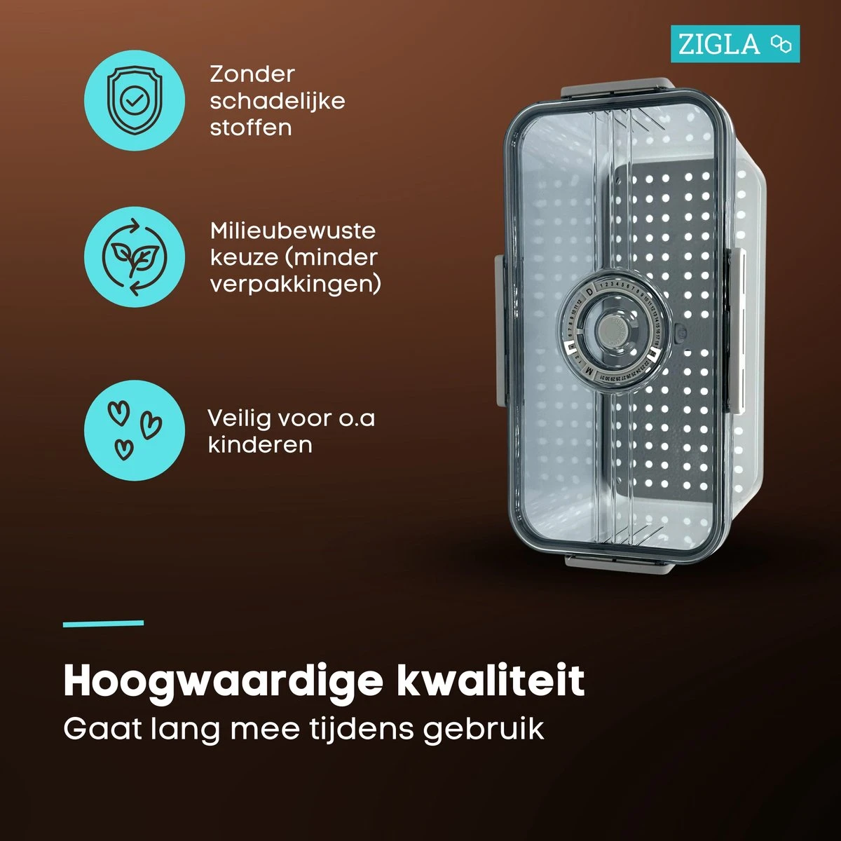 Zigla - Vershouddoos – Datumaanduiding – Voedselcontainer – Meal Prep – Fruitbakje – Vacuum Bewaardoos – Foodsaver 7 Zigla - Vershouddoos – Datumaanduiding – Voedselcontainer – Meal Prep – Fruitbakje – Vacuum Bewaardoos – Foodsaver - Afbeelding 7