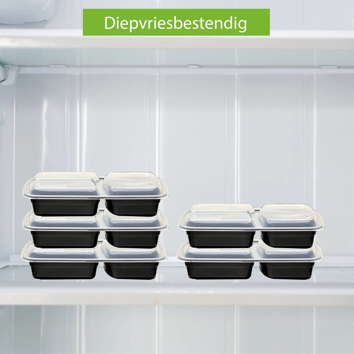 Meal Prep Bakjes - 15 Stuks - 3 Compartimenten - Vershouddoos - Lunchbox - Plastic Bakjes Met Deksel - Magnetronbestendig - Vaatwasserbestendig - Vriezerbestendig 4 Meal Prep Bakjes - 15 Stuks - 3 Compartimenten - Vershouddoos - Lunchbox - Plastic Bakjes Met Deksel - Magnetronbestendig - Vaatwasserbestendig - Vriezerbestendig - Afbeelding 4