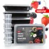 Bablue Meal Prep Bakjes - 7 Stuks - Met 7 Extra Dressingsbakjes - Vershoudbakjes Set Met Deksel - Plastic Bakjes Met Deksel - Lunchbox - Diepvriesbakjes - Bewaardozen Met Deksel - Geschikt Voor Diepvries Magnetron Vaatwasser - In Elkaar Te Stapelen