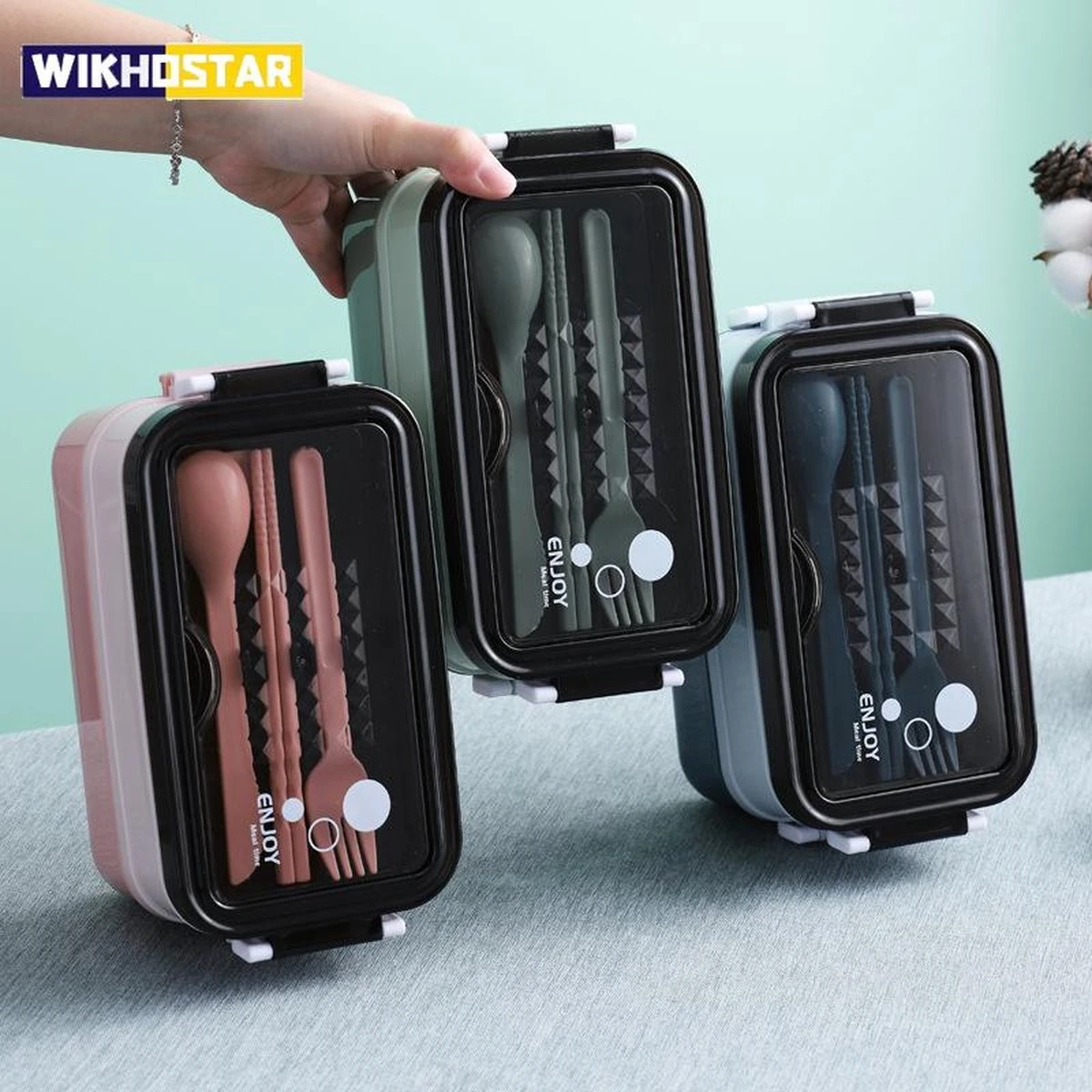 Lunchbox - Meal Prep Bakjes - Lunch Box Met Deksel - Meal Prep – Bento Box - Lunchtrommel Met Bestek Groen 13 Lunchbox - Meal Prep Bakjes - Lunch Box Met Deksel - Meal Prep – Bento Box - Lunchtrommel Met Bestek Groen - Afbeelding 13