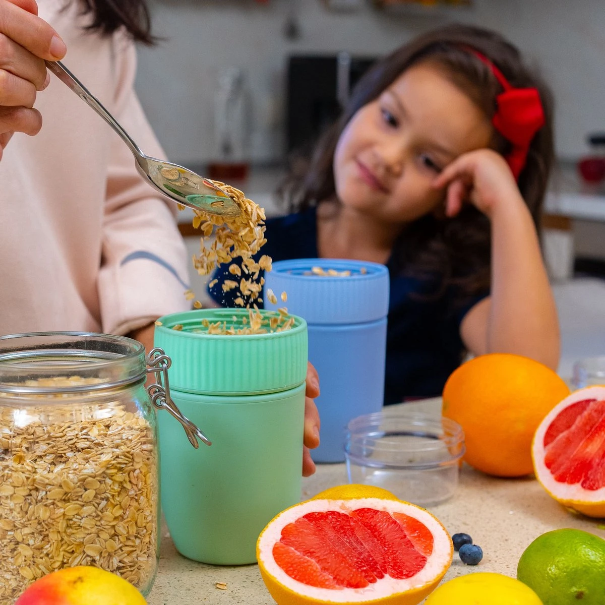 Coninx Yoghurtbeker To Go - Muesli Beker To Go - Lunchbeker - Mueslibeker 640ml (450ml+190ml) - Groen 6 Coninx Yoghurtbeker To Go - Muesli Beker To Go - Lunchbeker - Mueslibeker 640ml (450ml+190ml) - Groen - Afbeelding 6