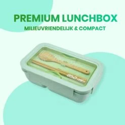 BentoBros® Duurzame Bento Box - Broodtrommel - Lunchtrommel - Lunchbox - Lunchset Voor Kinderen - Brooddoos - Duurzaam Hout - Inclusief Bestek - Voor Volwassenen En Kinderen - 0,85 Liter - Geschikt Voor Magnetron, Vriezer En Vaatwasser - Groen -Mepal Shop 1200x1200 167