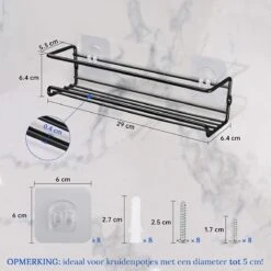 Merkloos Friendly Kitchen - Zwart Ophangbaar Kruidenrek - Modern Strak Kruidenrekje - Staal 12 Merkloos Friendly Kitchen - Zwart Ophangbaar Kruidenrek - Modern Strak Kruidenrekje - Staal -Mepal Shop 1200x1200 199