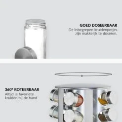 SensaHome 360 Graden Roteerbare Kruidencarrousel - Kruidenrek/Kruidenmolen - 20 Kruidenpotjes - 5 Laags - Draaibaar - 20 Specerijen Potjes - Specerijenmolen 16 SensaHome 360 Graden Roteerbare Kruidencarrousel - Kruidenrek/Kruidenmolen - 20 Kruidenpotjes - 5 Laags - Draaibaar - 20 Specerijen Potjes - Specerijenmolen -Mepal Shop 1200x1200 212