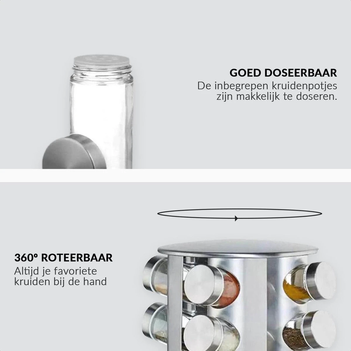 SensaHome 360 Graden Roteerbare Kruidencarrousel - Kruidenrek/Kruidenmolen - 20 Kruidenpotjes - 5 Laags - Draaibaar - 20 Specerijen Potjes - Specerijenmolen 3 SensaHome 360 Graden Roteerbare Kruidencarrousel - Kruidenrek/Kruidenmolen - 20 Kruidenpotjes - 5 Laags - Draaibaar - 20 Specerijen Potjes - Specerijenmolen - Afbeelding 3