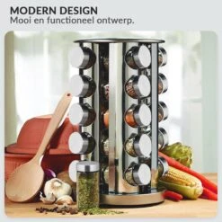 SensaHome 360 Graden Roteerbare Kruidencarrousel - Kruidenrek/Kruidenmolen - 20 Kruidenpotjes - 5 Laags - Draaibaar - 20 Specerijen Potjes - Specerijenmolen 19 SensaHome 360 Graden Roteerbare Kruidencarrousel - Kruidenrek/Kruidenmolen - 20 Kruidenpotjes - 5 Laags - Draaibaar - 20 Specerijen Potjes - Specerijenmolen -Mepal Shop 1200x1200 214