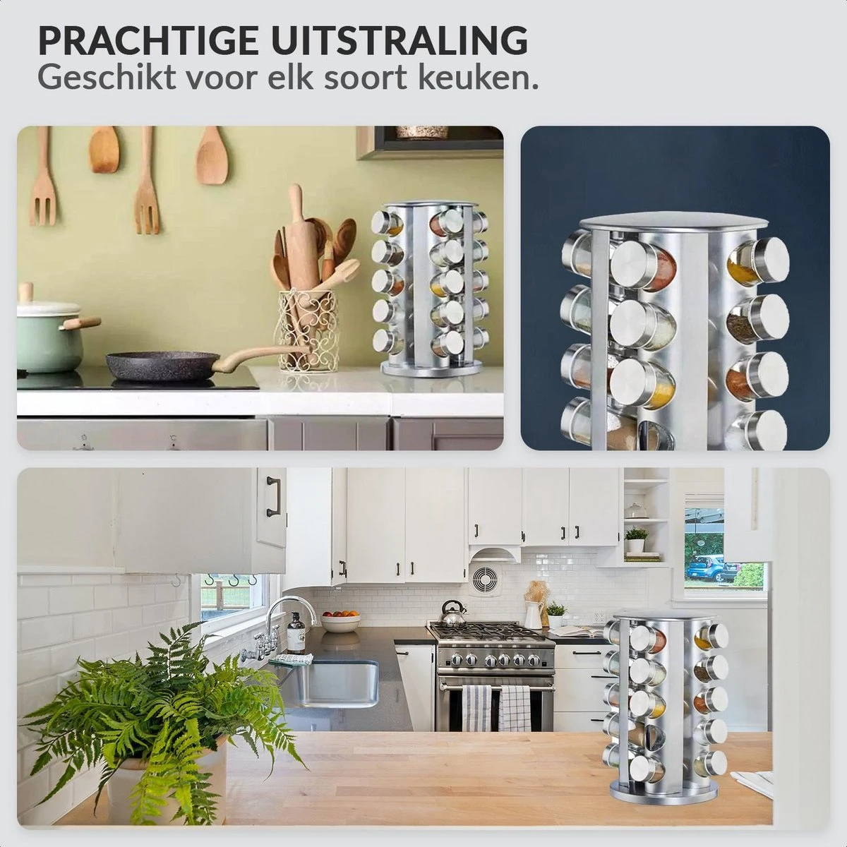SensaHome 360 Graden Roteerbare Kruidencarrousel - Kruidenrek/Kruidenmolen - 20 Kruidenpotjes - 5 Laags - Draaibaar - 20 Specerijen Potjes - Specerijenmolen 8 SensaHome 360 Graden Roteerbare Kruidencarrousel - Kruidenrek/Kruidenmolen - 20 Kruidenpotjes - 5 Laags - Draaibaar - 20 Specerijen Potjes - Specerijenmolen - Afbeelding 8