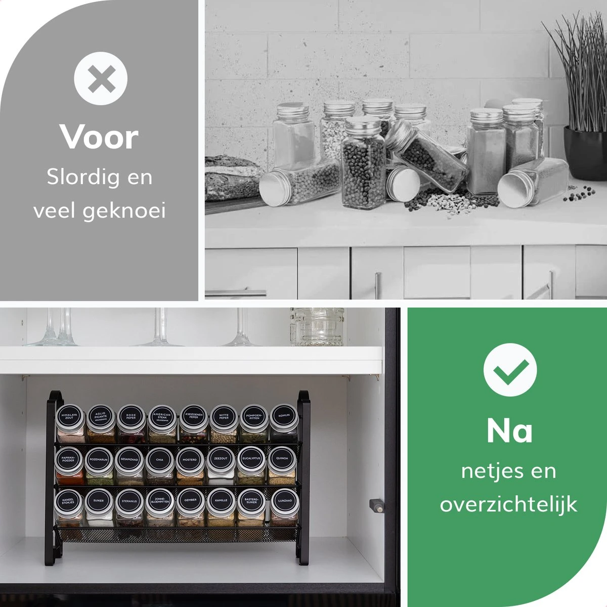 Deleca Kruidenrek Organizer Met 24 Kruidenpotjes - Vierkant - Strooideksel & Labels - Ophangbaar Of Staand - Industrieel / Zwart 5 Deleca Kruidenrek Organizer Met 24 Kruidenpotjes - Vierkant - Strooideksel & Labels - Ophangbaar Of Staand - Industrieel / Zwart - Afbeelding 5