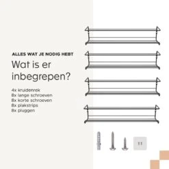 Noswo Kruidenrek Ophangbaar - Voor 24 Kruidenpotjes - 4 Stuks - Keukenrek Hangend - RVS - Zwart 13 Noswo Kruidenrek Ophangbaar - Voor 24 Kruidenpotjes - 4 Stuks - Keukenrek Hangend - RVS - Zwart -Mepal Shop 1200x1200 244