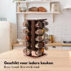 Pazzo Goods - Kruidenrek Staand - Kruidenrek Met Potjes - Rose Goud - RVS - Kruidenrek Draaibaar - 20 Kruidenpotjes - Inclusief Stickers & Stift - Kruiden Carrousel 16 Pazzo Goods - Kruidenrek Staand - Kruidenrek Met Potjes - Rose Goud - RVS - Kruidenrek Draaibaar - 20 Kruidenpotjes - Inclusief Stickers & Stift - Kruiden Carrousel -Mepal Shop 1200x1200 246