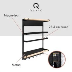 QUVIO Keukenrekje Van Metaal Magnetisch - Kruidenrek - Keuken Opbergrek Voor Kruiden, Handdoeken En Opscheplepels - Zwart 15 QUVIO Keukenrekje Van Metaal Magnetisch - Kruidenrek - Keuken Opbergrek Voor Kruiden, Handdoeken En Opscheplepels - Zwart -Mepal Shop 1200x1200 251