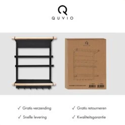 QUVIO Keukenrekje Van Metaal Magnetisch - Kruidenrek - Keuken Opbergrek Voor Kruiden, Handdoeken En Opscheplepels - Zwart 19 QUVIO Keukenrekje Van Metaal Magnetisch - Kruidenrek - Keuken Opbergrek Voor Kruiden, Handdoeken En Opscheplepels - Zwart -Mepal Shop 1200x1200 253