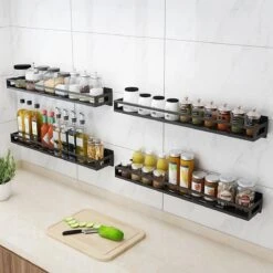 Merkloos Kruidenrek / Opbergrek - RVS - Perforatievrij Aan De Muur Gemonteerd - 50x13x6 Cm - Zwart 9 Merkloos Kruidenrek / Opbergrek - RVS - Perforatievrij Aan De Muur Gemonteerd - 50x13x6 Cm - Zwart -Mepal Shop 1200x1200 268