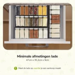 Kruidenrek Lade - Zwart - 4 Laags - Aluminium - Kruidenpotjes Opbergen 14 Kruidenrek Lade - Zwart - 4 Laags - Aluminium - Kruidenpotjes Opbergen -Mepal Shop 1200x1200 273