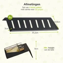Kruidenrek Lade - Zwart - 4 Laags - Aluminium - Kruidenpotjes Opbergen 15 Kruidenrek Lade - Zwart - 4 Laags - Aluminium - Kruidenpotjes Opbergen -Mepal Shop 1200x1200 274