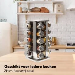 Pazzo Goods - Kruidenrek Staand - Kruidenrek Met Potjes - Zilver - RVS - Kruidenrek Draaibaar - 20 Kruidenpotjes - Inclusief Stickers & Stift - Kruiden Carrousel 18 Pazzo Goods - Kruidenrek Staand - Kruidenrek Met Potjes - Zilver - RVS - Kruidenrek Draaibaar - 20 Kruidenpotjes - Inclusief Stickers & Stift - Kruiden Carrousel -Mepal Shop 1200x1200 293