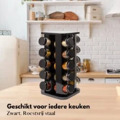 Pazzo Goods - Kruidenrek Staand - Kruidenrek Met Potjes - Zwart - RVS - Kruidenrek Draaibaar - 20 Kruidenpotjes - Inclusief Stickers & Stift - Kruiden Carrousel 19 Pazzo Goods - Kruidenrek Staand - Kruidenrek Met Potjes - Zwart - RVS - Kruidenrek Draaibaar - 20 Kruidenpotjes - Inclusief Stickers & Stift - Kruiden Carrousel -Mepal Shop 1200x1200 305