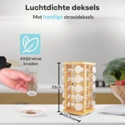 LuZana® Draaibaar Kruidenrek Staand Met Potjes - Bamboe- 20 Kruidenpotjes Met Strooideksel – Incl. Labels, Krijtstift En Trechter 10 LuZana® Draaibaar Kruidenrek Staand Met Potjes - Bamboe- 20 Kruidenpotjes Met Strooideksel – Incl. Labels, Krijtstift En Trechter -Mepal Shop 1200x1200 309