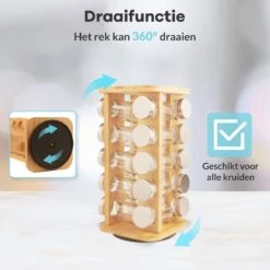 LuZana® Draaibaar Kruidenrek Staand Met Potjes - Bamboe- 20 Kruidenpotjes Met Strooideksel – Incl. Labels, Krijtstift En Trechter 11 LuZana® Draaibaar Kruidenrek Staand Met Potjes - Bamboe- 20 Kruidenpotjes Met Strooideksel – Incl. Labels, Krijtstift En Trechter -Mepal Shop 1200x1200 310