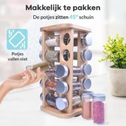 LuZana® Draaibaar Kruidenrek Staand Met Potjes - Bamboe- 20 Kruidenpotjes Met Strooideksel – Incl. Labels, Krijtstift En Trechter 13 LuZana® Draaibaar Kruidenrek Staand Met Potjes - Bamboe- 20 Kruidenpotjes Met Strooideksel – Incl. Labels, Krijtstift En Trechter -Mepal Shop 1200x1200 312