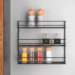 Tomado Metaltex - Pepito Kruidenrek - 3 Etages - Zwart - 36x8x31cm