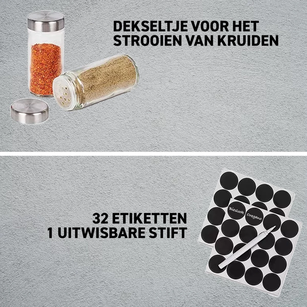 Merkloos Draaibaar Kruidenrek Met 20 Kruidenpotjes - Kruidenrek Staand - Aanrecht Organiser - Glazen Potjes Met Deksel - Inclusief 32 Etiketten En 1 Uitwisbare Stift - Ronde Afwerking - Zwart 6 Merkloos Draaibaar Kruidenrek Met 20 Kruidenpotjes - Kruidenrek Staand - Aanrecht Organiser - Glazen Potjes Met Deksel - Inclusief 32 Etiketten En 1 Uitwisbare Stift - Ronde Afwerking - Zwart - Afbeelding 6