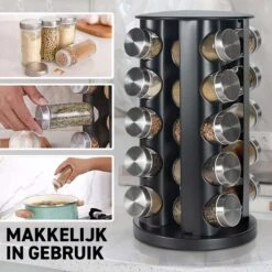 Merkloos Draaibaar Kruidenrek Met 20 Kruidenpotjes - Kruidenrek Staand - Aanrecht Organiser - Glazen Potjes Met Deksel - Inclusief 32 Etiketten En 1 Uitwisbare Stift - Ronde Afwerking - Zwart 15 Merkloos Draaibaar Kruidenrek Met 20 Kruidenpotjes - Kruidenrek Staand - Aanrecht Organiser - Glazen Potjes Met Deksel - Inclusief 32 Etiketten En 1 Uitwisbare Stift - Ronde Afwerking - Zwart -Mepal Shop 1200x1200 331