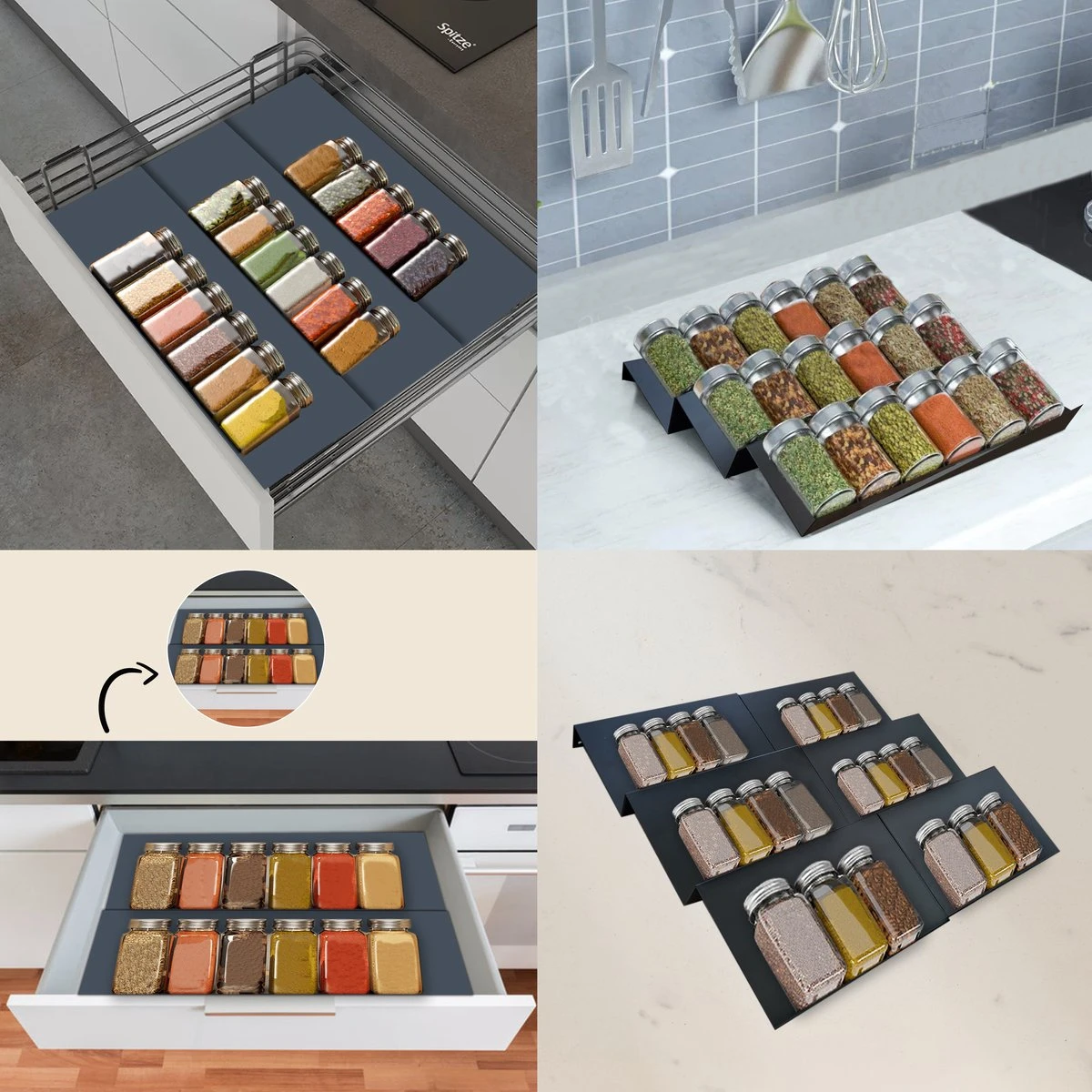 Kitchenful Kruidenrek Lade - Kruiden Organiser - 6 Stuks - Zwart - Verstelbaar - Metaal - Kruiden Opberger 10 Kitchenful Kruidenrek Lade - Kruiden Organiser - 6 Stuks - Zwart - Verstelbaar - Metaal - Kruiden Opberger - Afbeelding 10