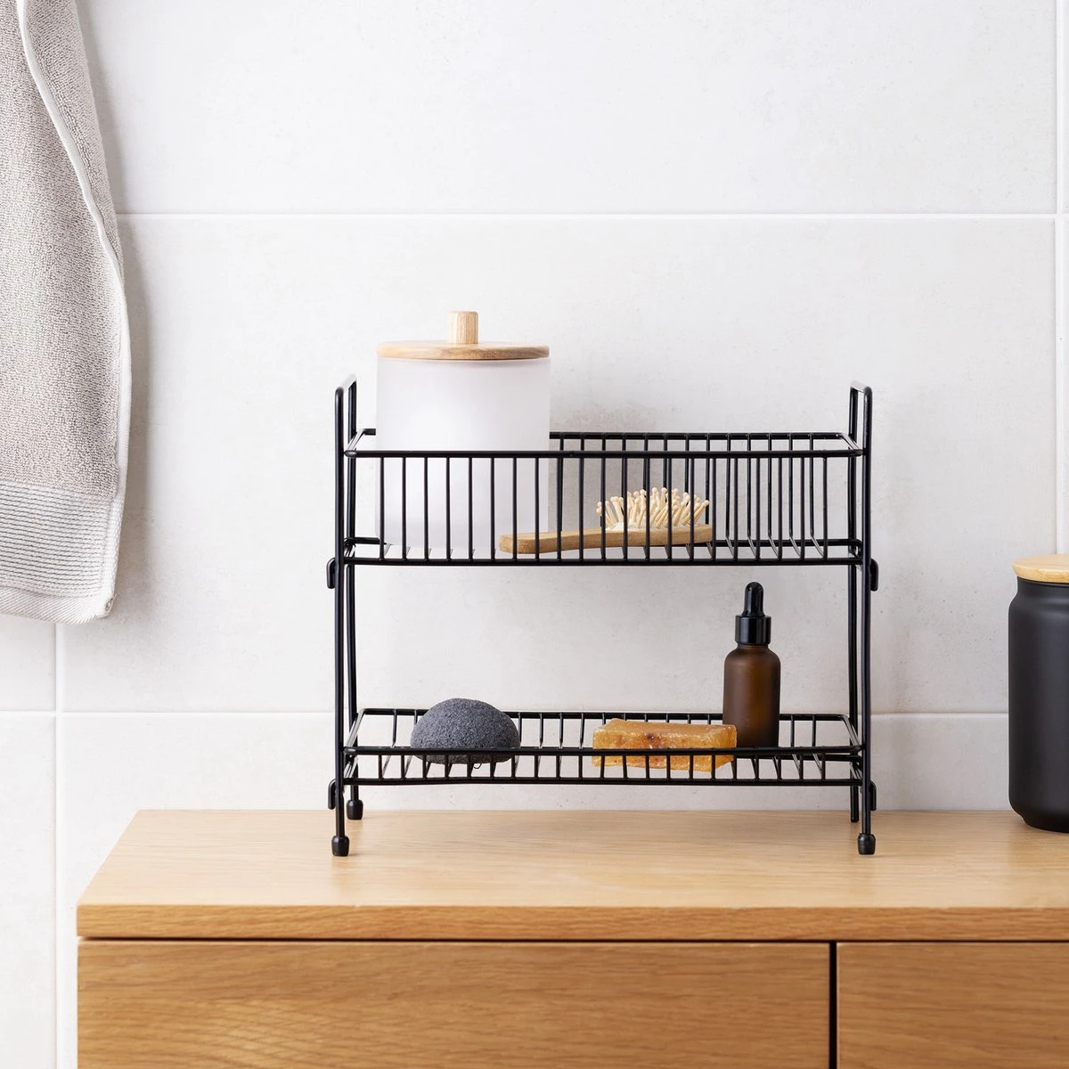 Navaris Stalen Kruidenrekje 2 Etages - Kruidenrek Staand - Rek Voor Kruidenpotjes En Glaasjes - Multifunctionele Organizer Voor Keuken En Badkamer 6 Navaris Stalen Kruidenrekje 2 Etages - Kruidenrek Staand - Rek Voor Kruidenpotjes En Glaasjes - Multifunctionele Organizer Voor Keuken En Badkamer - Afbeelding 6