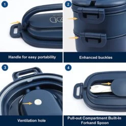 OITUGG Lunchbox Volwassenen: 2-laags Bento Box 1550 Ml Voor Mannen Vrouw - 3-vaks Lunchbox Met Bestek - BPA-vrije Plastic Lunchbox Geschikt Voor Kantoorschool - Magnetronbestendig Vaatwasmachinebestendig (blauw) 9 OITUGG Lunchbox Volwassenen: 2-laags Bento Box 1550 Ml Voor Mannen Vrouw - 3-vaks Lunchbox Met Bestek - BPA-vrije Plastic Lunchbox Geschikt Voor Kantoorschool - Magnetronbestendig Vaatwasmachinebestendig (blauw) -Mepal Shop 1200x1200 37