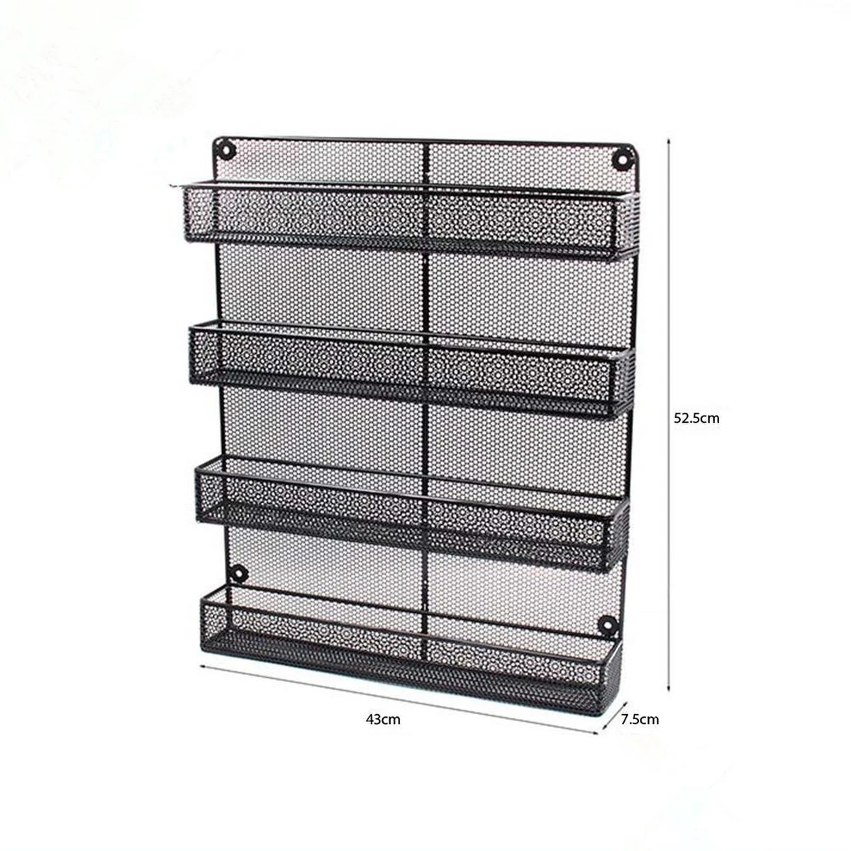 QUVIO Groot Kruidenrek Staal - Ophangbaar - Voor 32 Kruidenpotjes - 4 Laags - Zwart 3 QUVIO Groot Kruidenrek Staal - Ophangbaar - Voor 32 Kruidenpotjes - 4 Laags - Zwart - Afbeelding 3