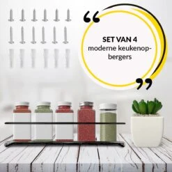 YORGS Kruidenrek Ophangbaar - Kruidenrekje Voor Potjes - Kruidenrekken Hangend 4 Stuks - Zwart - Inc Ophangmateriaal 11 YORGS Kruidenrek Ophangbaar - Kruidenrekje Voor Potjes - Kruidenrekken Hangend 4 Stuks - Zwart - Inc Ophangmateriaal -Mepal Shop 1200x1200 401