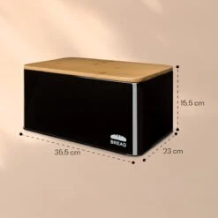Klarstein Granrosi Oklahoma Broodtrommel - 35,5 X 15,5 X 23 Cm - Brooddoos Met Snijplank - Metaal & Bamboe -Mepal Shop 1200x1200 425