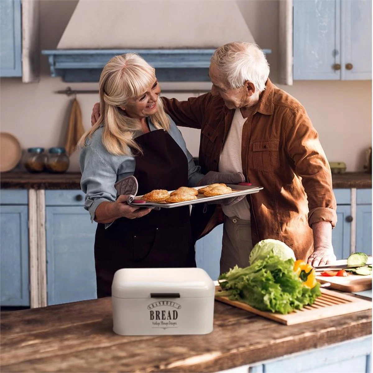 Delaware Broodtrommel Metaal 30 X 16 X 20,5 Cm Klapdeksel Ventilatiegaten 4 Delaware Broodtrommel Metaal 30 X 16 X 20,5 Cm Klapdeksel Ventilatiegaten - Afbeelding 4