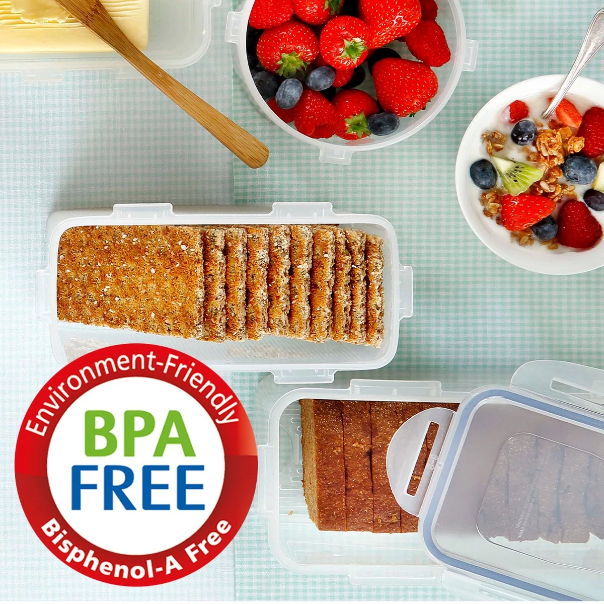 Lock&Lock Vershouddoos - Bewaardoos Met Deksel - Voor Ontbijtkoek Peperkoek En Cake - Cakedoos - 100% Luchtdicht - 3,4 Liter 2 Lock&Lock Vershouddoos - Bewaardoos Met Deksel - Voor Ontbijtkoek Peperkoek En Cake - Cakedoos - 100% Luchtdicht - 3,4 Liter - Afbeelding 2